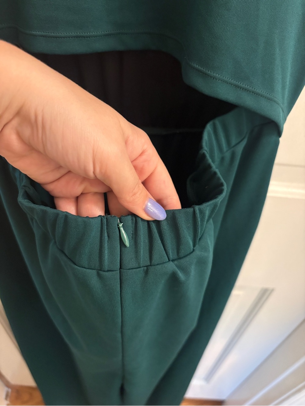 HALARA Deep V Emerald Jumpsuit - Picture 8 of 8